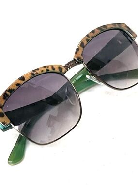 Women’s Leopard & Green Square Sunglasses Palm Harbor Optics